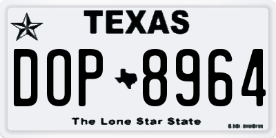 TX license plate DOP8964