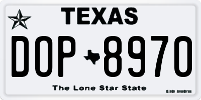 TX license plate DOP8970