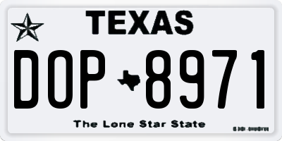 TX license plate DOP8971