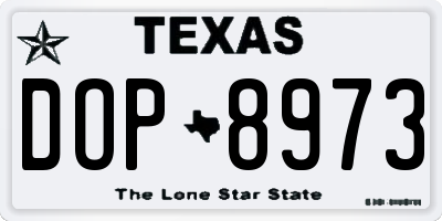 TX license plate DOP8973