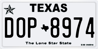 TX license plate DOP8974