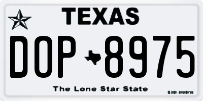 TX license plate DOP8975