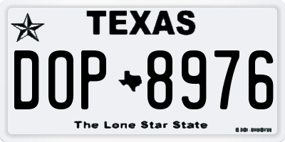TX license plate DOP8976