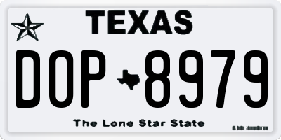 TX license plate DOP8979