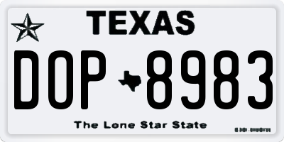 TX license plate DOP8983