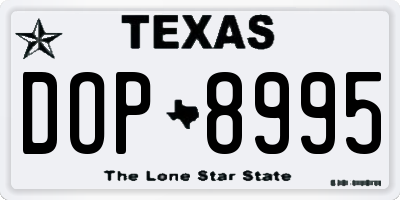 TX license plate DOP8995