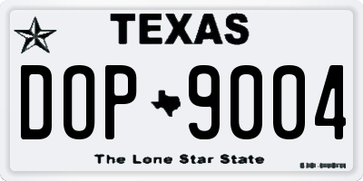 TX license plate DOP9004