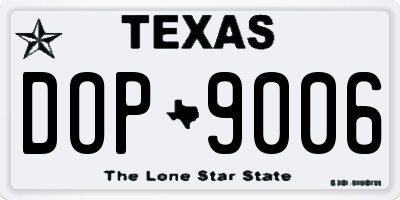TX license plate DOP9006