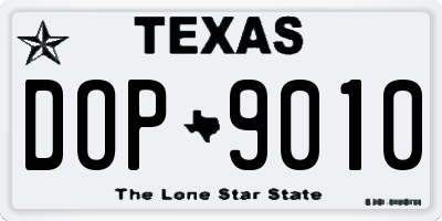 TX license plate DOP9010