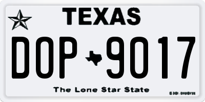 TX license plate DOP9017