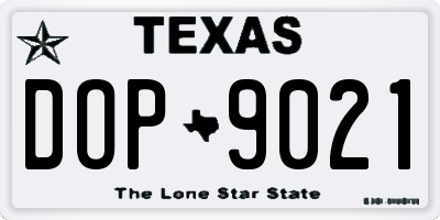 TX license plate DOP9021