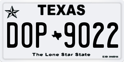 TX license plate DOP9022
