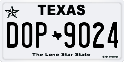 TX license plate DOP9024
