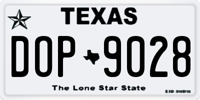 TX license plate DOP9028