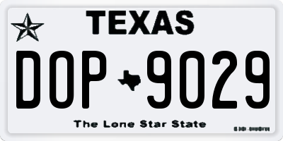 TX license plate DOP9029