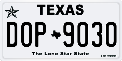 TX license plate DOP9030