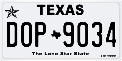 TX license plate DOP9034