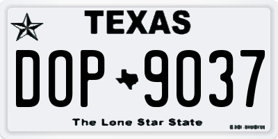 TX license plate DOP9037
