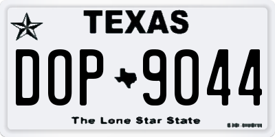 TX license plate DOP9044