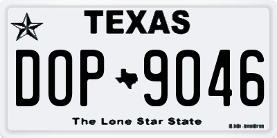 TX license plate DOP9046