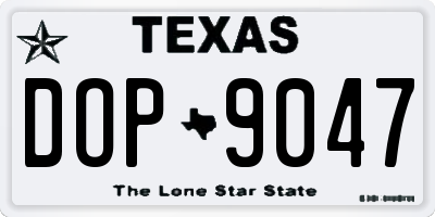 TX license plate DOP9047