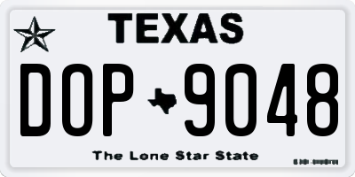 TX license plate DOP9048