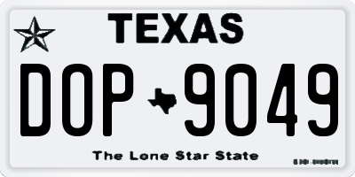 TX license plate DOP9049