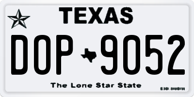 TX license plate DOP9052