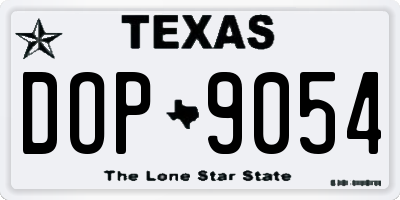 TX license plate DOP9054