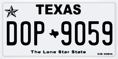 TX license plate DOP9059
