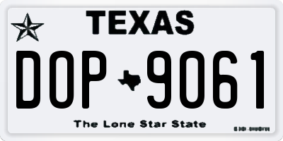 TX license plate DOP9061