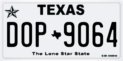TX license plate DOP9064