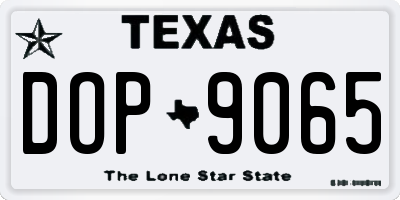 TX license plate DOP9065