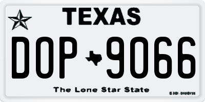 TX license plate DOP9066