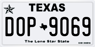 TX license plate DOP9069