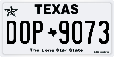 TX license plate DOP9073