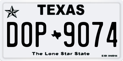 TX license plate DOP9074