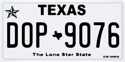 TX license plate DOP9076