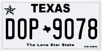 TX license plate DOP9078