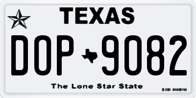 TX license plate DOP9082