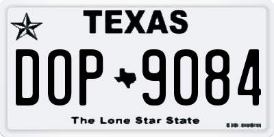 TX license plate DOP9084