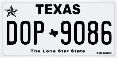 TX license plate DOP9086