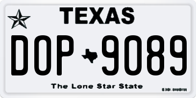 TX license plate DOP9089