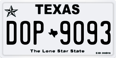 TX license plate DOP9093