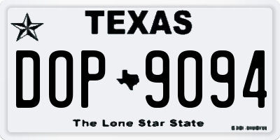 TX license plate DOP9094
