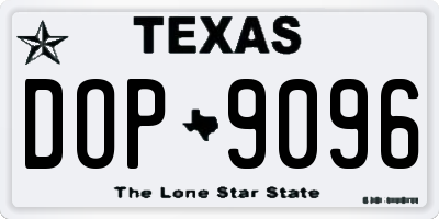 TX license plate DOP9096