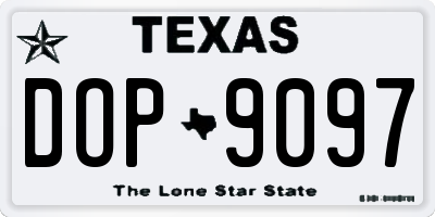 TX license plate DOP9097