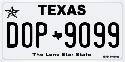 TX license plate DOP9099