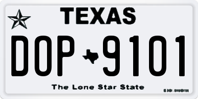 TX license plate DOP9101