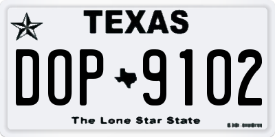 TX license plate DOP9102